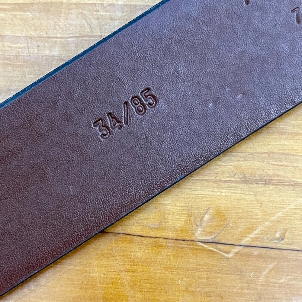Unbranded Mens Belt Brown Bonded Leather with Brass Buckle‎ Sz 34 Solid USA-Made